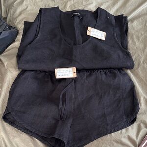 Rachel Comey Black Sleeveless Top and Shorts Set